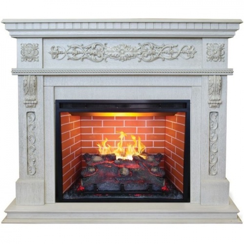 Эстетичный 3D электрокамин с увлажнением воздуха Real-Flame Estella 25,5/26 WT с очагом 3D Leeds 26