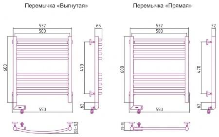 Электрический полотенцесушитель лесенка Сунержа Богема 2.0 600х500