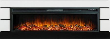 Каминокомплект Modern - Белый с черным с очагом Vision 60 LOG LED