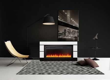 Портал Royal Flame Modern 42 - Белый с черным (Глубина 300 мм)