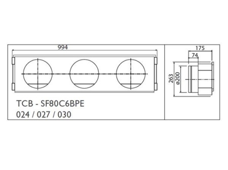 Фланец воздушный стандартный (TCB-SF80C6BPE) Toshiba