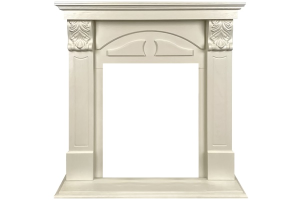 Каминокомплект Dublin (деревянный) RUSTIC (Разборный) - Слоновая кость с очагом Majestic FX M Black RC