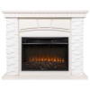 Портал Firelight Porto 25 камень белый, шпон беленый дуб